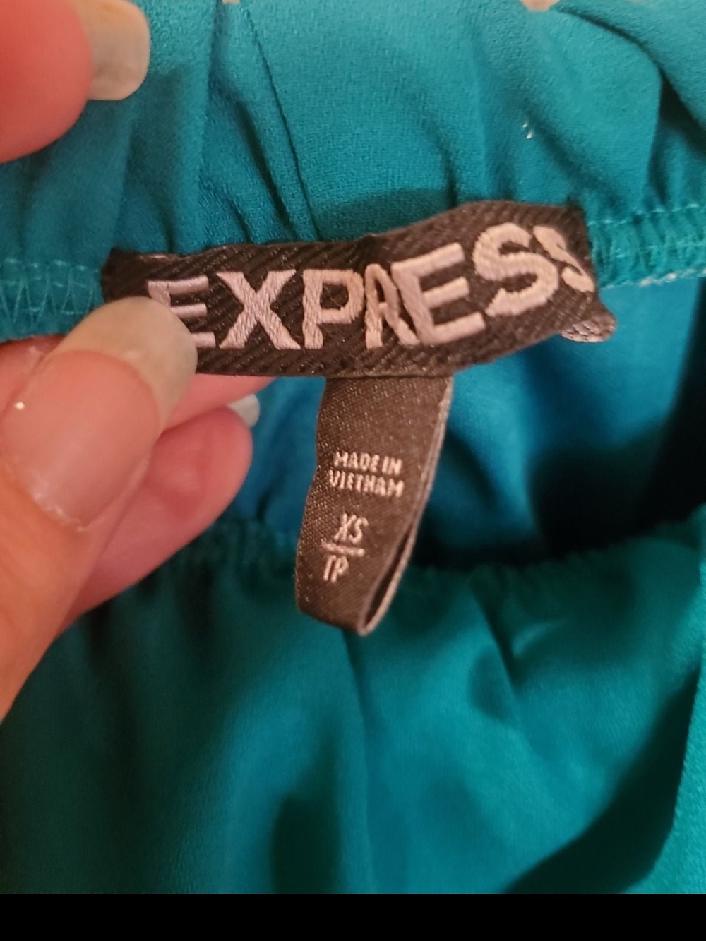 Express Strapless Teal Dress - Picture 8 of 8